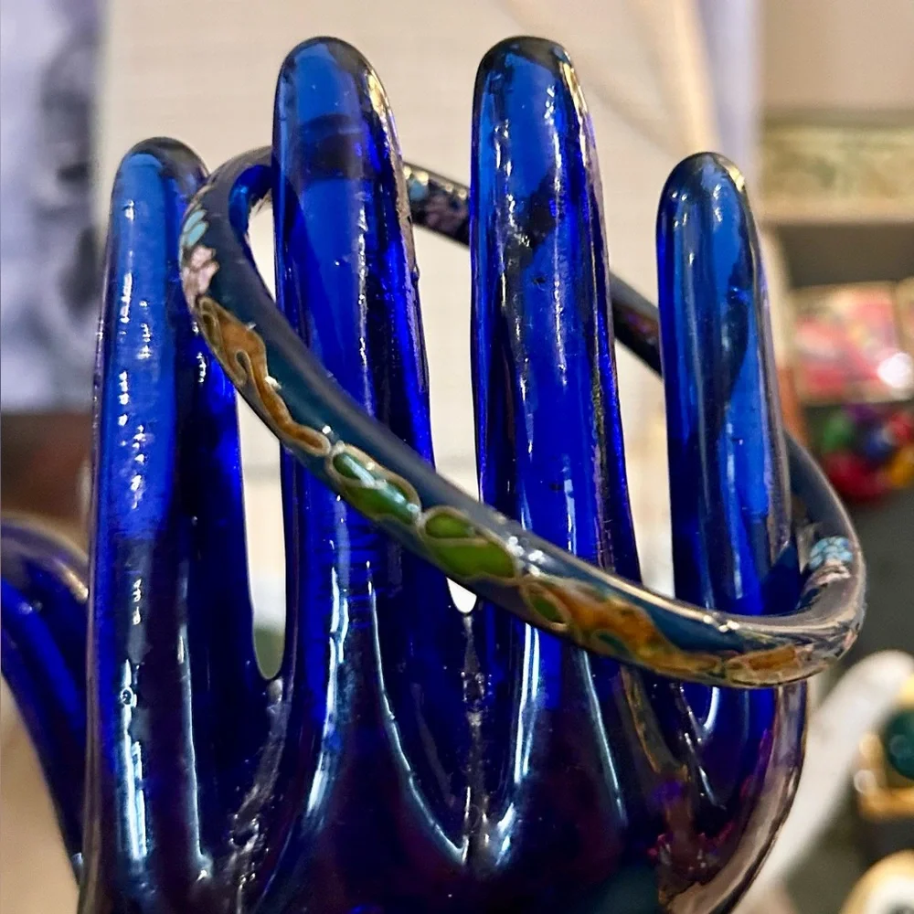 Beautiful Cobalt Blue Cloisonné Bangle Vintage
